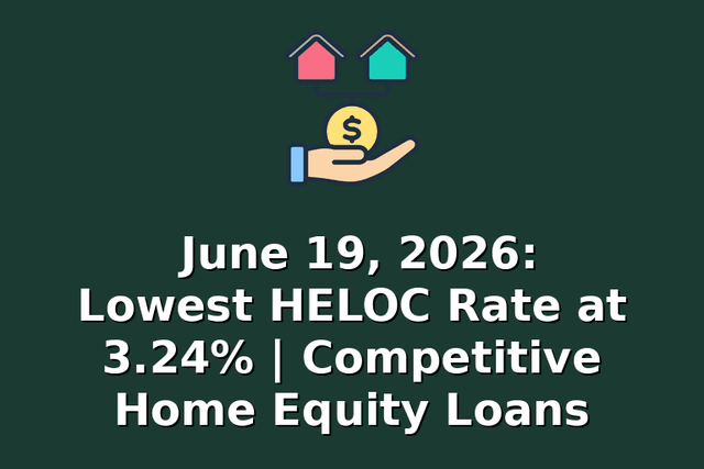 June 19, 2026: Lowest HELOC Rate at 3.24% | Competitive Home Equity Loans