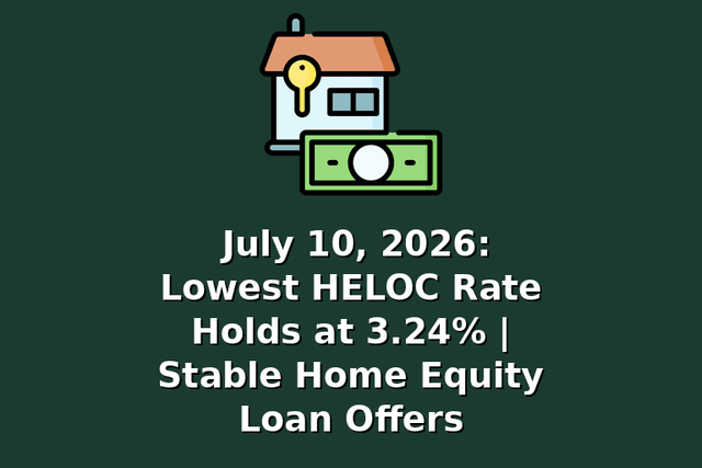 July 10, 2026: Lowest HELOC Rate Holds at 3.24% | Stable Home Equity Loan Offers