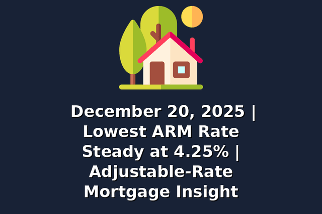 December 20, 2025 | Lowest ARM Rate Steady at 4.25% | Adjustable-Rate Mortgage Insight