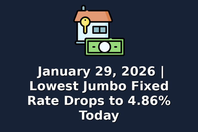 January 29, 2026 | Lowest Jumbo Fixed Rate Drops to 4.86% Today