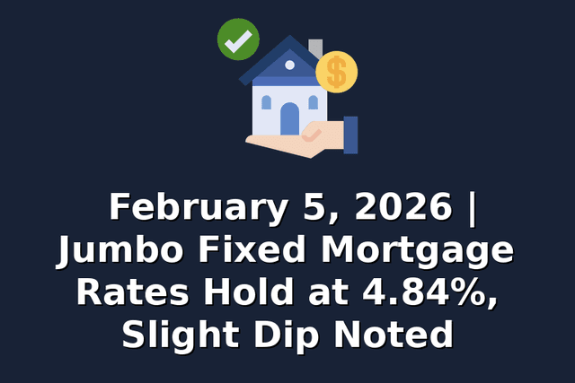 February 5, 2026 | Jumbo Fixed Mortgage Rates Hold at 4.84%, Slight Dip Noted