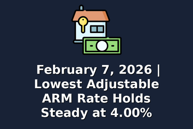 February 7, 2026 | Lowest Adjustable ARM Rate Holds Steady at 4.00%