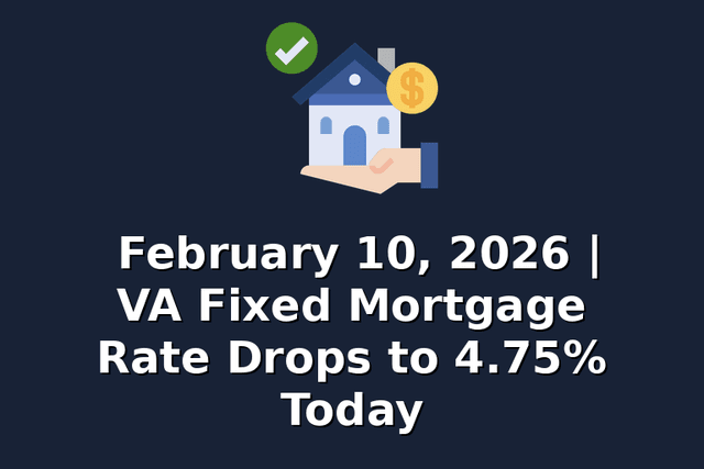 February 10, 2026 | VA Fixed Mortgage Rate Drops to 4.75% Today