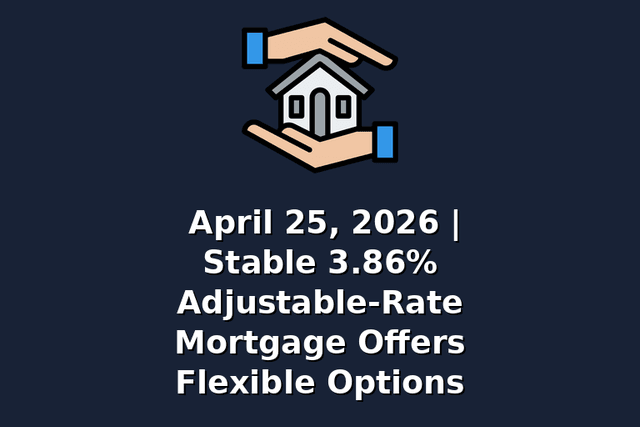 April 25, 2026 | Stable 3.86% Adjustable-Rate Mortgage Offers Flexible Options