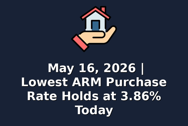 May 16, 2026 | Lowest ARM Purchase Rate Holds at 3.86% Today