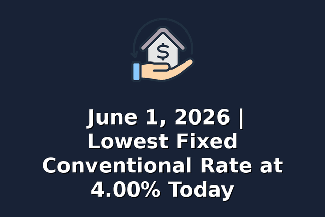 June 1, 2026 | Lowest Fixed Conventional Rate at 4.00% Today