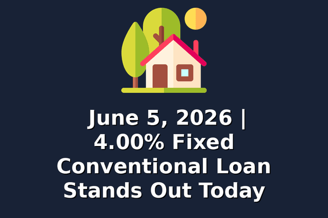 June 5, 2026 | 4.00% Fixed Conventional Loan Stands Out Today