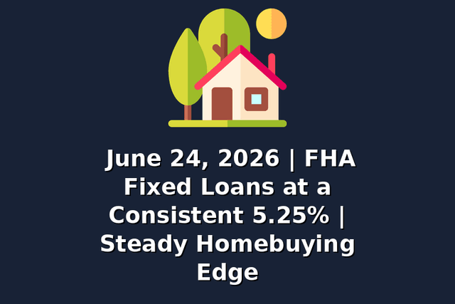 June 24, 2026 | FHA Fixed Loans at a Consistent 5.25% | Steady Homebuying Edge