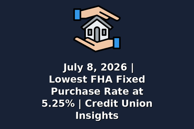 July 8, 2026 | Lowest FHA Fixed Purchase Rate at 5.25% | Credit Union Insights