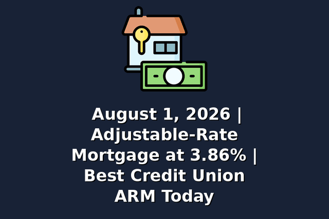 August 1, 2026 | Adjustable-Rate Mortgage at 3.86% | Best Credit Union ARM Today
