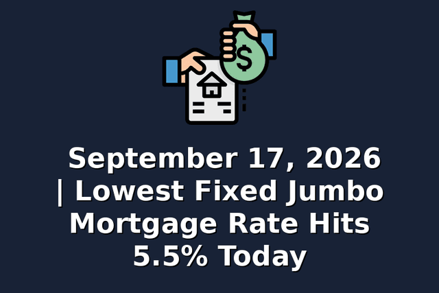 September 17, 2026 | Lowest Fixed Jumbo Mortgage Rate Hits 5.5% Today