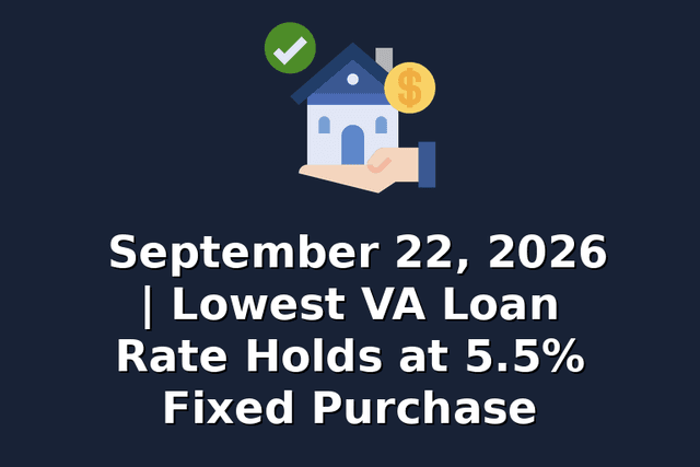 September 22, 2026 | Lowest VA Loan Rate Holds at 5.5% Fixed Purchase