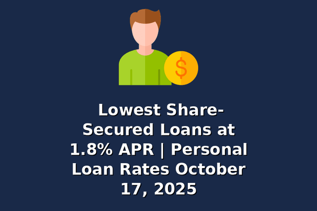 Lowest Share-Secured Loans at 1.8% APR | Personal Loan Rates October 17, 2025