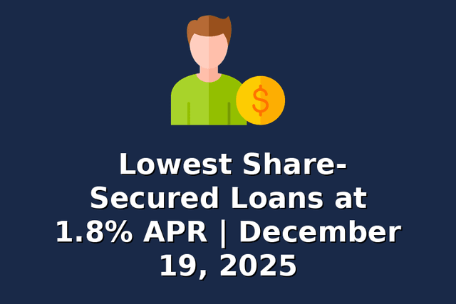 Lowest Share-Secured Loans at 1.8% APR | December 19, 2025