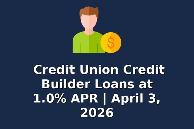 Credit Union Credit Builder Loans at 1.0% APR | April 3, 2026