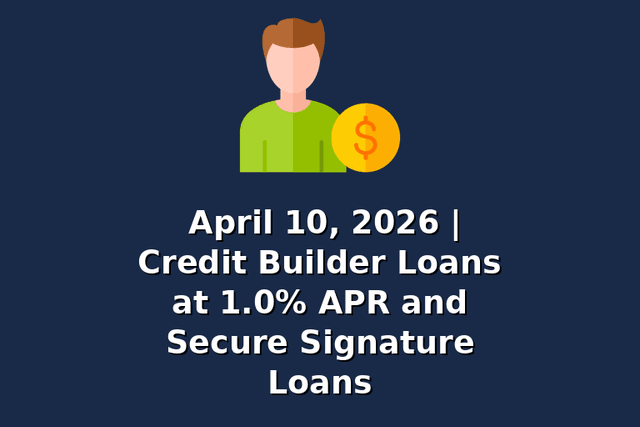 April 10, 2026 | Credit Builder Loans at 1.0% APR and Secure Signature Loans