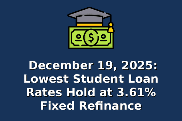 December 19, 2025: Lowest Student Loan Rates Hold at 3.61% Fixed Refinance