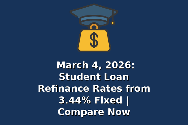 March 4, 2026: Student Loan Refinance Rates from 3.44% Fixed | Compare Now