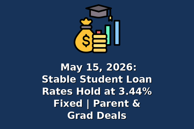 May 15, 2026: Stable Student Loan Rates Hold at 3.44% Fixed | Parent & Grad Deals