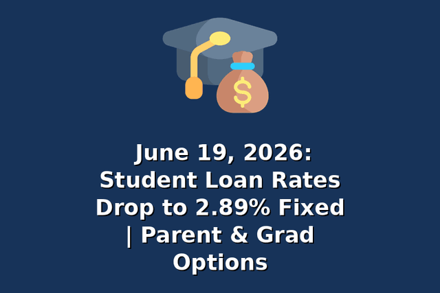 June 19, 2026: Student Loan Rates Drop to 2.89% Fixed | Parent & Grad Options