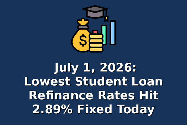 July 1, 2026: Lowest Student Loan Refinance Rates Hit 2.89% Fixed Today