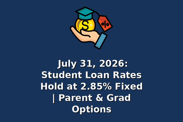 July 31, 2026: Student Loan Rates Hold at 2.85% Fixed | Parent & Grad Options