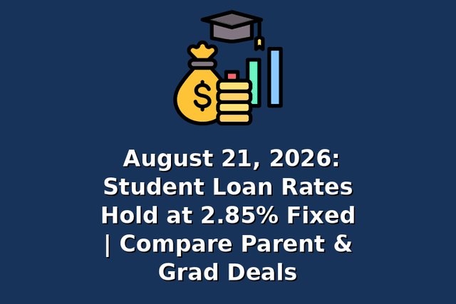 August 21, 2026: Student Loan Rates Hold at 2.85% Fixed | Compare Parent & Grad Deals