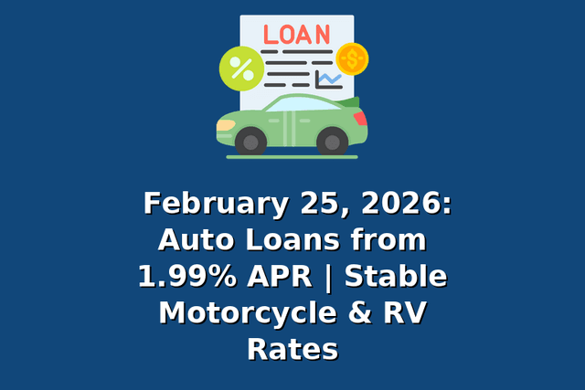 February 25, 2026: Auto Loans from 1.99% APR | Stable Motorcycle & RV Rates