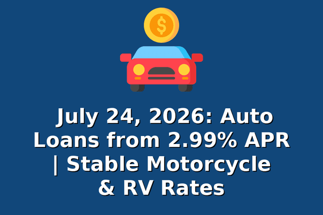 July 24, 2026: Auto Loans from 2.99% APR | Stable Motorcycle & RV Rates